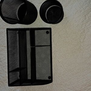 3 piece metal mesh desk organizer